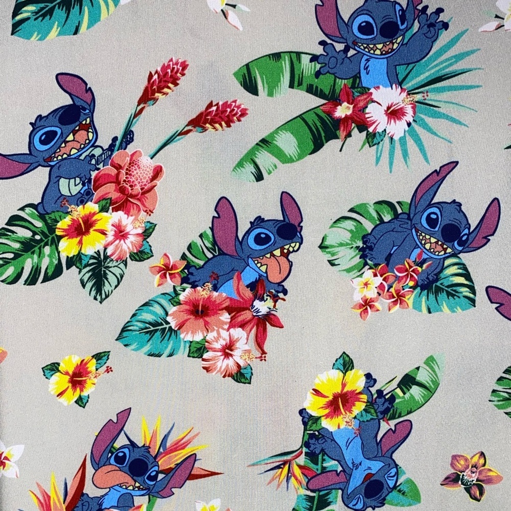 Disney Stitch Hawaiian Shirt Mens Large Rayon Tropical Button-Up, Cool Dad - Picture 7 of 11